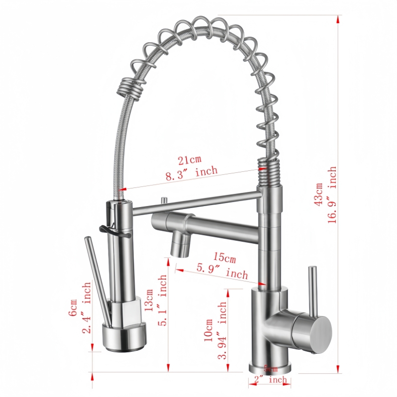 KY-8102B Pull Down Spring Kitchen Faucet